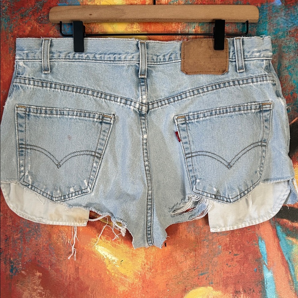 Levi's Light Blue Distressed Jean Shorts